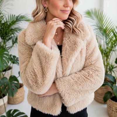 Luxe Faux Fur Coat With Pockets