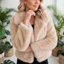  Luxe Faux Fur Coat With Pockets