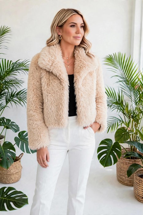 Luxe Faux Fur Coat With Pockets