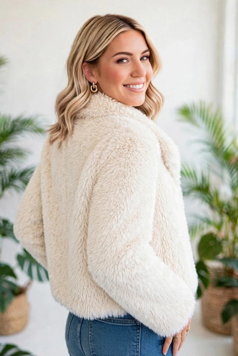 Luxe Faux Fur Coat With Pockets