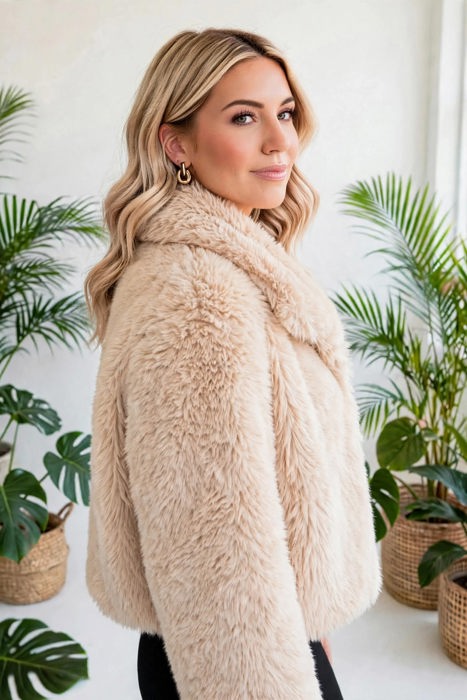 Luxe Faux Fur Coat With Pockets