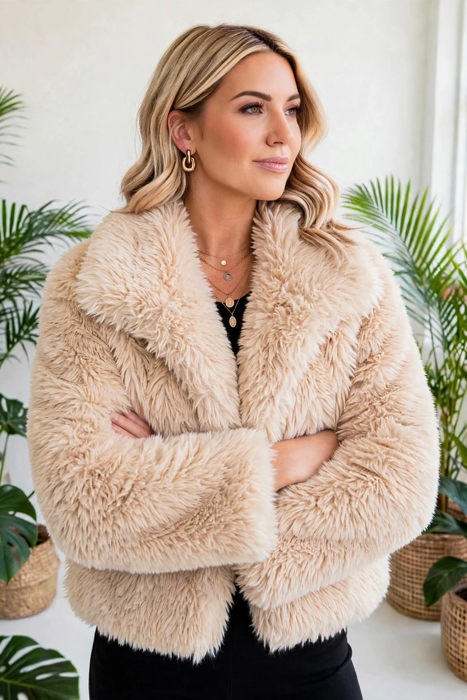 Luxe Faux Fur Coat With Pockets