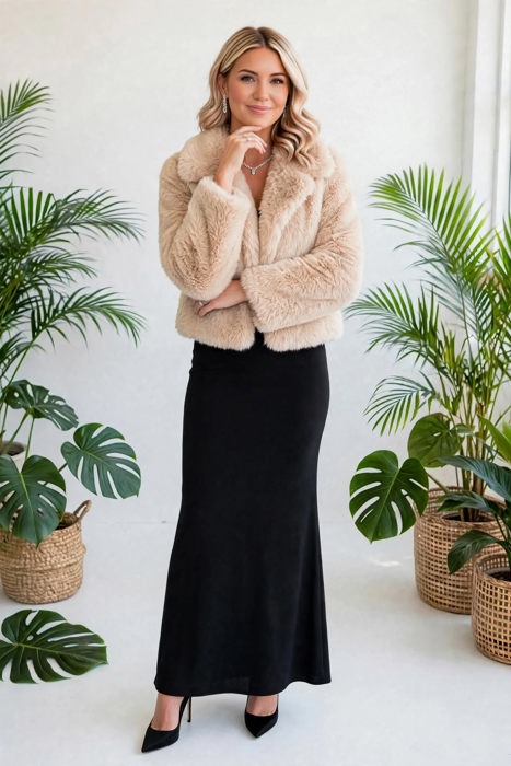 Luxe Faux Fur Coat With Pockets