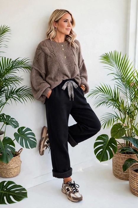 Roar Haven Leopard Drawstring Elastic Waist Pants | S-XL
