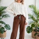  Roar Haven Leopard Drawstring Elastic Waist Pants | S-XL