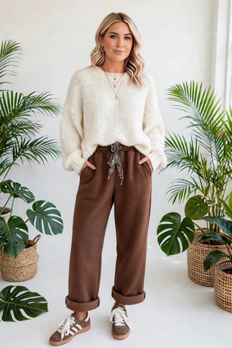 Roar Haven Leopard Drawstring Elastic Waist Pants | S-XL