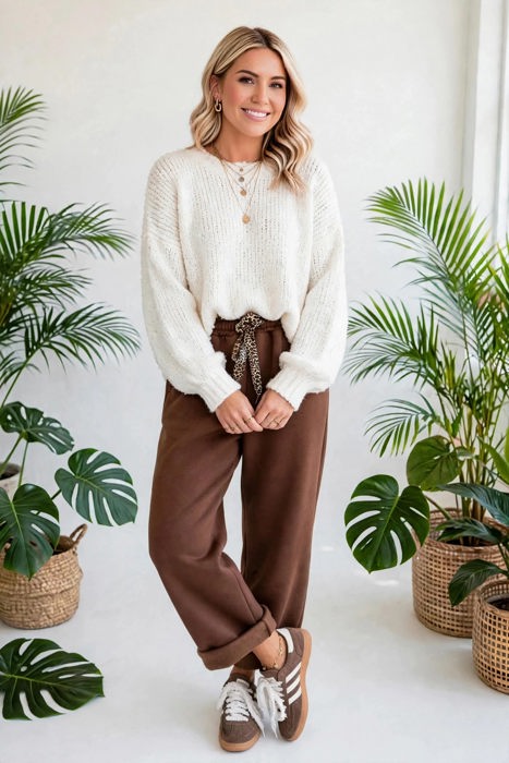 Roar Haven Leopard Drawstring Elastic Waist Pants | S-XL