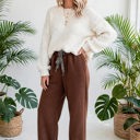  Roar Haven Leopard Drawstring Elastic Waist Pants | S-XL