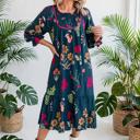  Bloom Belle 7/8 Sleeve Midi Dress | S-XL