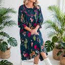  Bloom Belle 7/8 Sleeve Midi Dress | S-XL