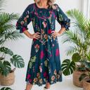  Bloom Belle 7/8 Sleeve Midi Dress | S-XL