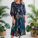  Bloom Belle 7/8 Sleeve Midi Dress | S-XL