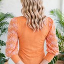  Flower Puff Sleeve Ribbed Knit Top | S-XL
