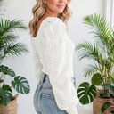  Flower Puff Sleeve Ribbed Knit Top | S-XL