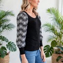  Flower Puff Sleeve Ribbed Knit Top | S-XL