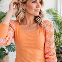  Flower Puff Sleeve Ribbed Knit Top | S-XL
