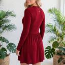  Frilled Neck Ribbed Knit Patchwork Mini Dress | S-XL