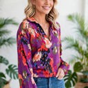  Graffiti Puff Sleeve Blouse | Free Shipping