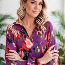  Graffiti Puff Sleeve Blouse | Free Shipping