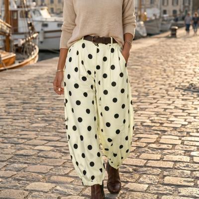 Polka Dot Ankle-Length Harem Pants | S-XL