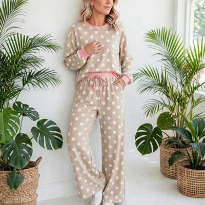 Dot & Dash Contrast Two-Piece Set | S-XL