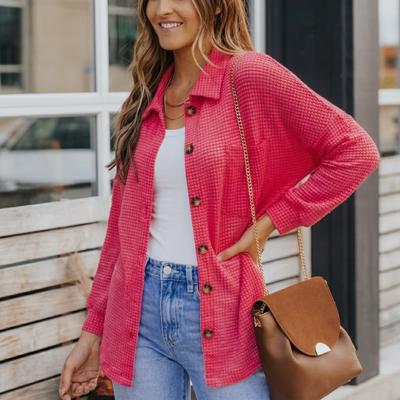 Button Up Waffle Knit Casual Shirt | S-2XL
