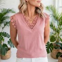 Small Pink Crochet Ribbed Top
