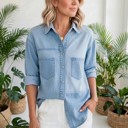  Patch & Stripe Button Down Shacket | S-XL