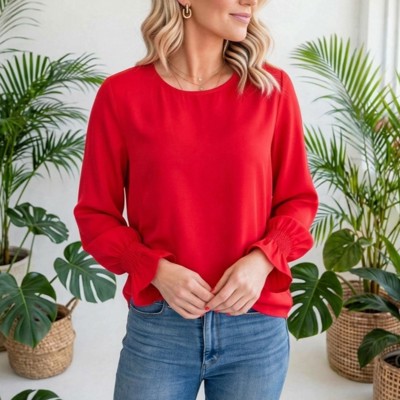 Ruffle Bubble Sleeve Top | S-2XL
