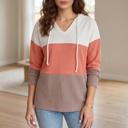  Ribbed Colorblock Hooded Pullover | S-XL