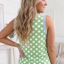  Round Neck Contrast Polka Dot Tank | S-XL