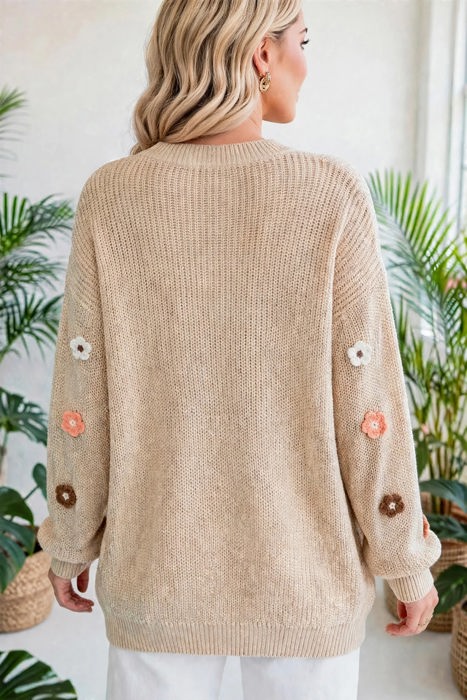 Hello Fall Embroidered Knit Loose Sweater | S-XL