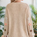  Hello Fall Embroidered Knit Loose Sweater | S-XL