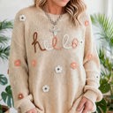  Hello Fall Embroidered Knit Loose Sweater | S-XL