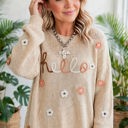  Hello Fall Embroidered Knit Loose Sweater | S-XL