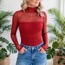  Heartbreaker Mesh Patchwork Long Sleeve Top | S-XL