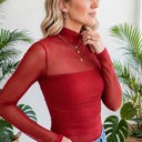  Heartbreaker Mesh Patchwork Long Sleeve Top | S-XL