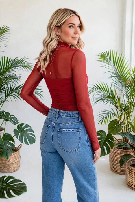 Heartbreaker Mesh Patchwork Long Sleeve Top | S-XL