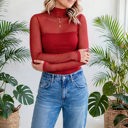  Heartbreaker Mesh Patchwork Long Sleeve Top | S-XL