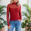  Heartbreaker Mesh Patchwork Long Sleeve Top | S-XL
