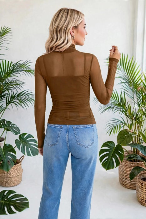 Heartbreaker Mesh Patchwork Long Sleeve Top | S-XL