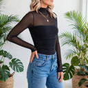  Heartbreaker Mesh Patchwork Long Sleeve Top | S-XL