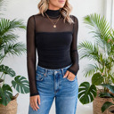  Heartbreaker Mesh Patchwork Long Sleeve Top | S-XL