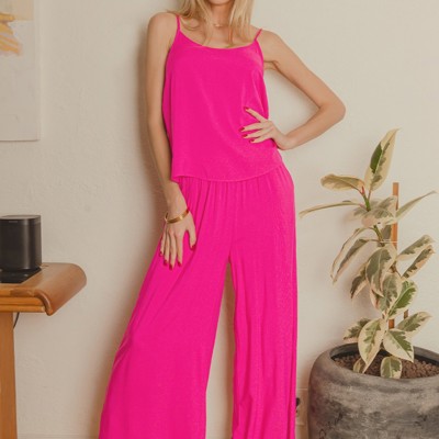 Relax and Flow Woven Cami & Pants Set with Pockets |S-L