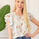  Short Sleeve Double Ruffle Top | Free Shipping