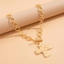  Hammered Cross Front Toggle Necklace | 2 Colors