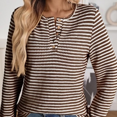 The Cozy Textured Knit Henley Top | S-XL