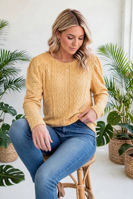 Veloura Puff Sleeve Sweater | S-XL