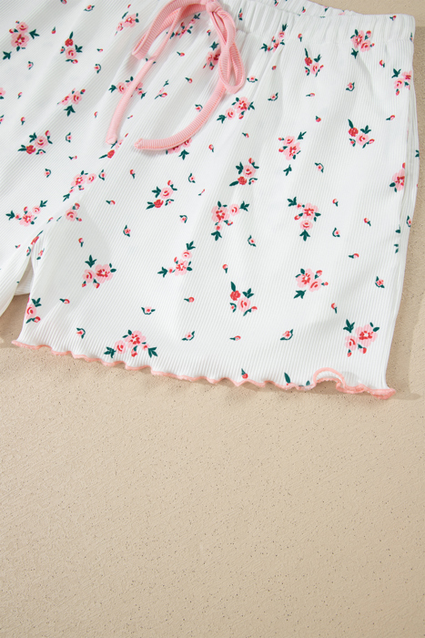 Floral Breeze Ribbed Lounge Set.