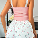  Floral Breeze Ribbed Lounge Set.
